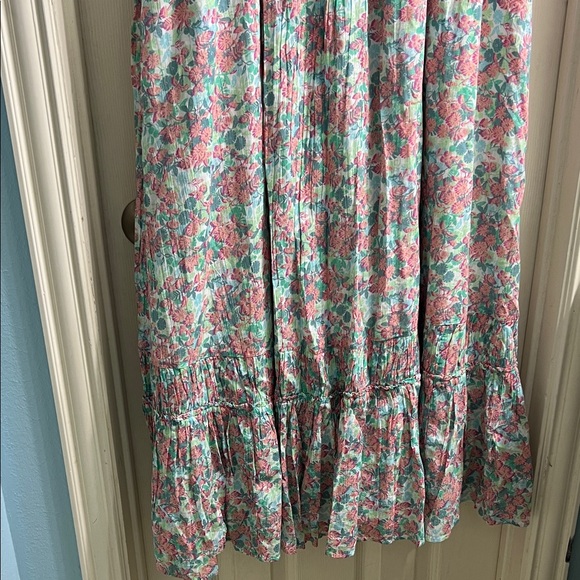 American Eagle Outfitters Maxi Dress  Women XL Floral Pink and Green - Picture 3 of 10
